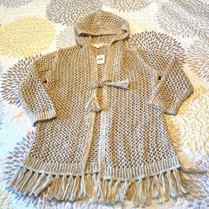 NWT J. Jill Crochet Hooded Sweater J Jill